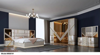 Neues Design Modernes Beleuchtetes Kopfteil Holz Kingsize-Bett Schlafzimmer-Set Doppel-Holzrahmen Voll Luxuriöse Wohnmöbel Schlafzimmer-Sets