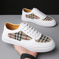 Nouvelles baskets décontractées en cuir véritable à lacets, imperméables, tendance, confortables, respirantes, pour hommes, élégantes et polyvalentes