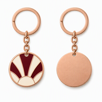 Porte-clés en alliage de zinc avec emblème soleil rouge personnalisé, vente en gros, logo sur mesure, fabricant OEM, directement de l'usine