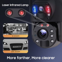 UEMON 6MP 20X Zoom Caméra de surveillance extérieure intelligente pour la maison Double objectif Alimenté par batterie solaire WiFi 4G Contrôle UBOX APP pour Garage Hôtel