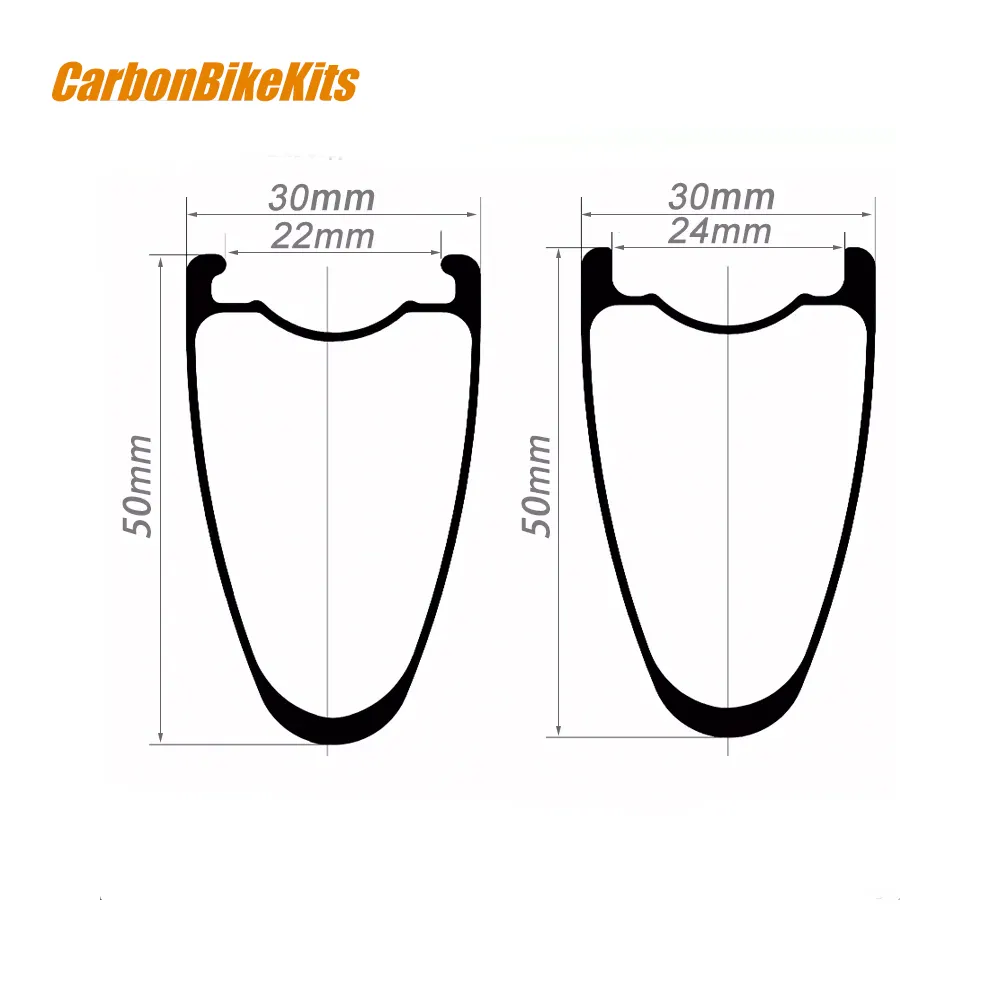 Kerikil 700c 50X30Mm Clincher Tubeless Ready Karbon Kerikil Sepeda Rim Cx Jalan Disc Rem Roda Rem Roda