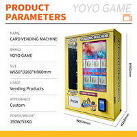 Distributeur automatique mural compact pour cartes anime, cartes SIM, écran tactile, lecteur QR, système de gestion, conception d'autocollants personnalisés, SDK