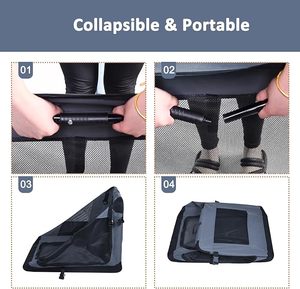 Borsa da viaggio per animali domestici in tessuto Oxford morbida custodia per cani impermeabile pieghevole in acciaio inossidabile resistente in metallo Nylon-sostenibile - Product Image 5