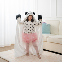 Sweat-shirt à capuche en peluche, Panda, personnalisé, pull-over pour enfants, avec grande poche, couverture, sweat-shirt
