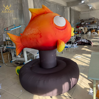Poisson-clown gonflable réaliste avec base pour accessoire d'activité sur le thème de l'océan dans les parcs