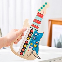 Guitare Robot Montessori, Tableau d'Activités, Clavier, Jouets Sensoriels en Bois, Apprentissage Précoce avec Musique et Lumières LED pour Enfants OEM