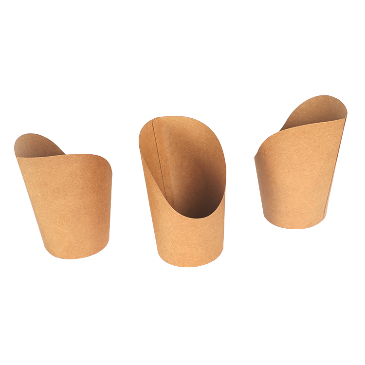 Custom high quality kraft paper chips french fries packaging cups