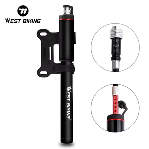 <span class=keywords><strong>Pompe</strong></span> à vélo WEST BIKING avec manomètre, tube 120 PSI, <span class=keywords><strong>pompe</strong></span> à vélo Presta Schrader, gonfleur <span class=keywords><strong>de</strong></span> pneus <span class=keywords><strong>de</strong></span> vélo, mini <span class=keywords><strong>pompe</strong></span> à main pour vélo - Product Image 1