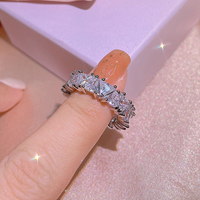 Bague pour homme, cercle complet, rangée unique, incrustée, design de niche haut de gamme, sens créatif, bague pour femme