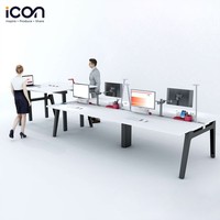 Espace ouvert moderne Coworking table de bureau modulaire poste de travail mobilier de bureau 4 6 places personnel poste de travail