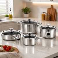 Ensemble de 8 casseroles et poêles à induction antiadhésives à 3 plis pour la cuisine à domicile