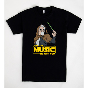 T-shirt promozionale Stellar Peppe nera con design 'May The Music Be With You' - Product Image 2