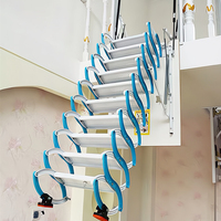 Nouvelle échelle électrique télescopique domestique pliable et personnalisable avec support main-pied en alliage d'aluminium forgé, hauteur max. 3,2 m