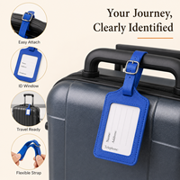 Ensemble porte-passeport et étiquette de bagage en cuir PU, logo gaufré, accessoires de voyage, vente en gros d'usine, pour coffrets cadeaux d'entreprise