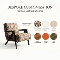 Fauteuil de loisirs moderne en teck doré avec dossier solide et housse en coton écologique pour appartement, salon, chambre, bureau à domicile, hôtel, salle à manger