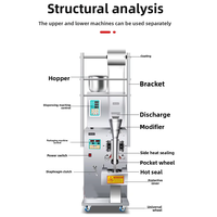Machine d'emballage commerciale multifonctionnelle pour sachets de snacks : remplissage et scellage de biscuits, chocolat, cacahuètes et pop-corn