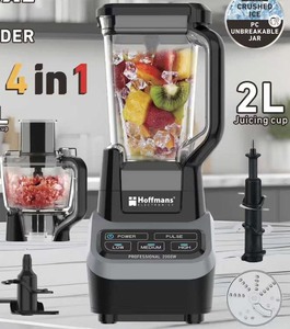 เครื่องปั่นอเนกประสงค์ Hoffmans 2000W รุ่น Professional 4 in 1 พร้อมโถปั่นขนาด 2 ลิตร ทนทาน ไม่แตกหัก  พร้อมเครื่องบดเนื้อ 1800 มล. ระบบ Auto IQ สำหรับงานหนัก รุ่น Africa - Product Image 1