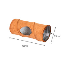 Tunnel et lit douillet 2-en-1 PKY pliable pour l'hiver, en peluche, avec coussin pour chats d'intérieur à poils longs