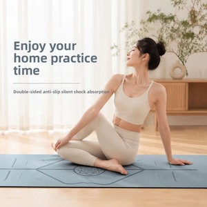 Tapis de yoga extra-large antidérapant en polyuréthane givré, motif cœur de lotus, longueur 183 cm, épaisseur 5 mm, largeur élargie, sans parfum - Product Image 1