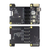 La carte d'extension X1009 pour Raspberry Pi 5 PCIe vers SATA à 5 ports prend en charge cinq appareils SATA3.0 série ATA3.0 convertisseur abaisseur DC/DC