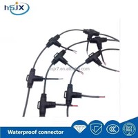 Connecteur électrique extérieur LED étanche IP67 de type T à 3 voies, 2 broches mâle/femelle HE SHENG JIA XING pour applications PCB