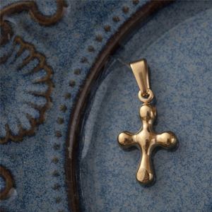 High Polishing Gold Plated Jewellery Stainless Steel Cross Charms Pendant for Women - Product Image 3