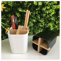 Porte-crayon fantaisie moderne multifonction en fibre de bambou, fait à la main, nouveau design 2023 pour le rangement de bureau