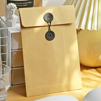 Enveloppe personnalisée avec logo bouton Emballage de documents Cartes-cadeaux Merci Enveloppe en papier kraft avec ficelle