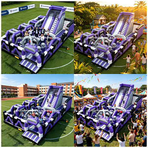 Parcours d'obstacles gonflable géant OEM, château gonflable commercial en PVC avec toboggan pour les festivals et les cé<span class=keywords><strong>l</strong></span>ébrations en plein air - Product Image 3