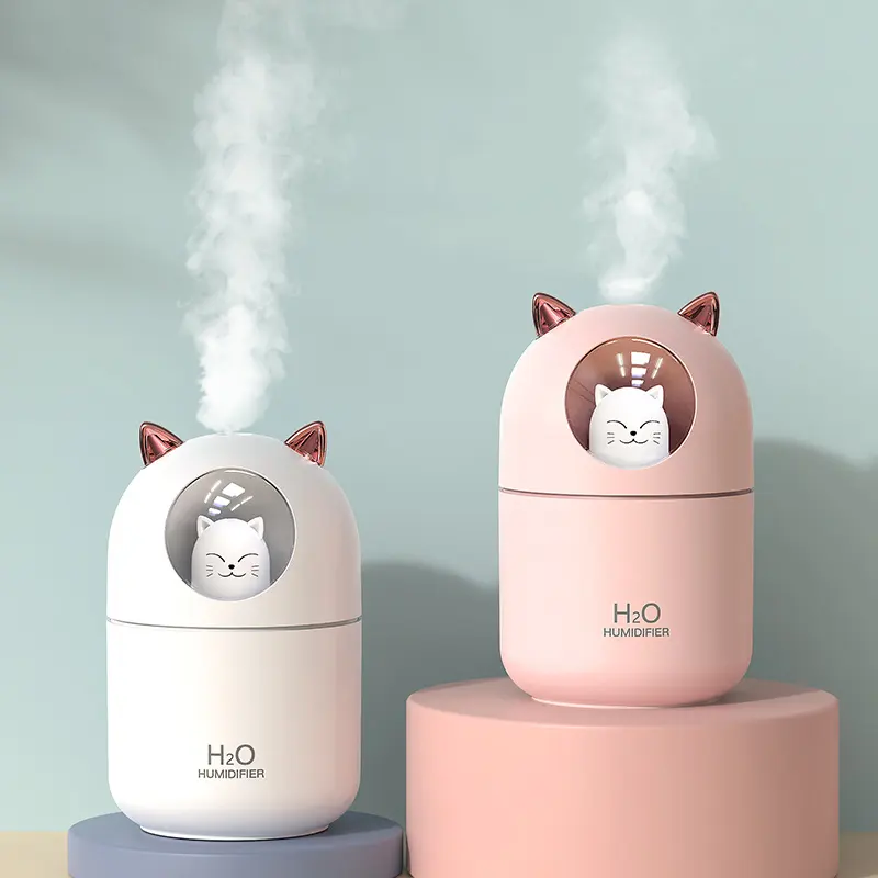 Household Spray Mini Desktop Air Humidifier Cute Pet Planet Cat LED Night Light Ultrasonic Aroma Essential Oil Diffuser