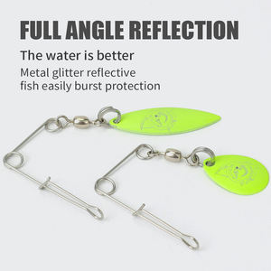 LUSHAZER Spinner lame a cucchiaio lame da <span class=keywords><strong>pesca</strong></span> accessori per lama in metallo Spinner a cucchiaio con attrezzatura da <span class=keywords><strong>pesca</strong></span> girevole - Product Image 3