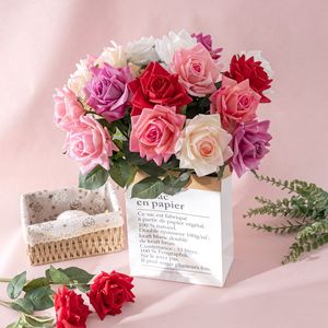 ดอกกุหลาบประดิษฐ์ CallaFloral ก้านเดี่ยว กลีบโพลีเอสเตอร์ ตกแต่งภายในบ้าน งานแต่งงาน ของตกแต่งบ้าน สีชมพูอ่อน แดง ขาว ม่วง - Product Image 2