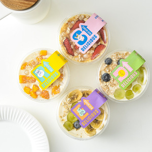 Trong kho 350ml trong suốt Mini Cream Cake cup bột yến mạch sữa chua bánh <span class=keywords><strong>pudding</strong></span> Bát nướng 8 oz trái cây Bát salad tròn hộp nhựa - Product Image 1