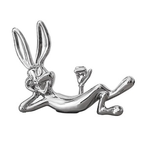 Статуя кролика из смолы домашний декор и офисные аксессуары электрический художественный Декор стиль подарок на день рождения для дома и офиса - Product Image 2