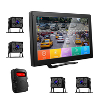 Sistema de Cámara DVR para Camiones de 4 Canales con Alarma de Punto Ciego BSD, Visión Nocturna, Pantalla Táctil IPS de 10.36 Pulgadas para la Seguridad de Flotas de Autobuses y Camiones