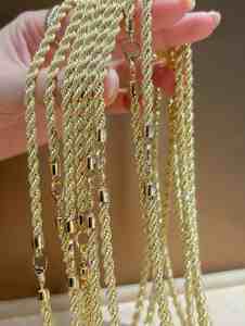 תכשיטי זהב מלא תכשיטים סיטוני זהב 18 קראט תכשיטים צהוב רוז 18 קראט שרשרת טוויסט זהב אמיתי - Product Image 5