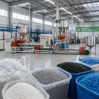 Granulateur de recyclage plastique à deux étages à refroidissement par eau, faible entretien, pour la production de granulés, fourni par l'usine