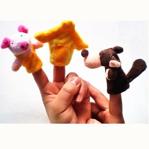 <span class=keywords><strong>The</strong></span> Three Little Pig Bé Câu Chuyện-Nói Sang Trọng Đồ Chơi Búp Bê Con Rối Ngón Tay Sói Con Rối Ngón Tay - Product Image 6