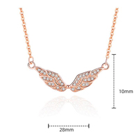 S925 argent Sterling luxe bijoux fins collier mode déclaration charme strass ailes d'ange pendentif collier pour les femmes