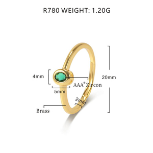 Wholesale Fashion Simple 18K Gold Plated Multicolor Cubic Zirconia <b>Adjustable</b> <b>Ring</b> Women - Product Image 6