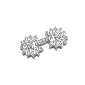 Cierres de mariposa de plata de ley 925 chapados en oro de 18k para pulseras de 25mm con cierre de resorte, ideales para la fabricación de joyas con perlas. - Product Image 1