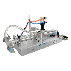 Semiautomática 2 boquillas horizontal líquido y pasta de crema llenado de botellas máquina neumática de llenado de detergente líquido