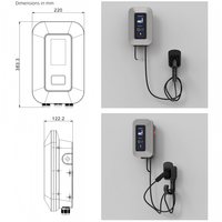 Stazione di Ricarica EV Trifase 32A 22KW, Colonnina di Ricarica per Auto Elettriche a Parete IP55