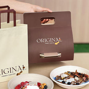 Bolsa de papel Kraft de embalaje personalizado respetuoso con el medio ambiente biodegradable marrón comida rápida para llevar restaurante de <span class=keywords><strong>entrega</strong></span> - Product Image 2