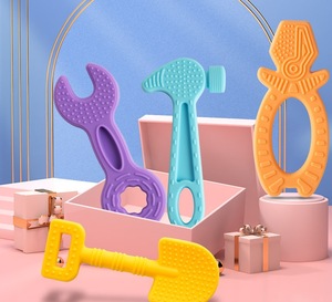 Anneau <span class=keywords><strong>de</strong></span> dentition en silicone pour bébé, gants anti-morsure, bracelet <span class=keywords><strong>de</strong></span> dentition, bâton <span class=keywords><strong>de</strong></span> dentition, jouets à mâcher - Product Image 2