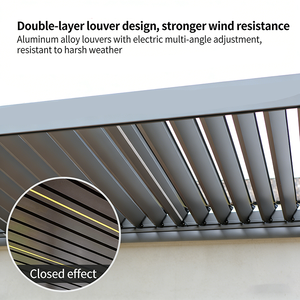 Pergola et <span class=keywords><strong>tonnelle</strong></span> motorisées en aluminium bioclimatique avec option gazebo - Structure de jardin extérieure écologique - Product Image 6
