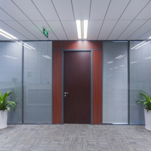 Acoustic Glass Partition Office Soundproof Sliding Wall 51dB Noise Reduction Partition Wall Meeting Room