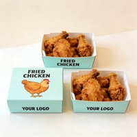 Boîte à poulet frit personnalisée imprimée numériquement, jetable et recyclable, ensemble d'emballages alimentaires pour la restauration et les cafés