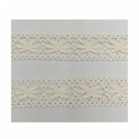 Dentelle en coton ajourée non extensible de 2,2 cm pour inserts de vêtements et bordures textiles