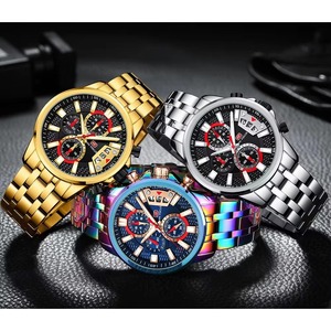 Drioshipping lujo Arco Iris moda cronógrafo reloj deportivo para hombres relojes de pulsera de cuarzo MINI FOCUS reloj Masculino - Product Image 6